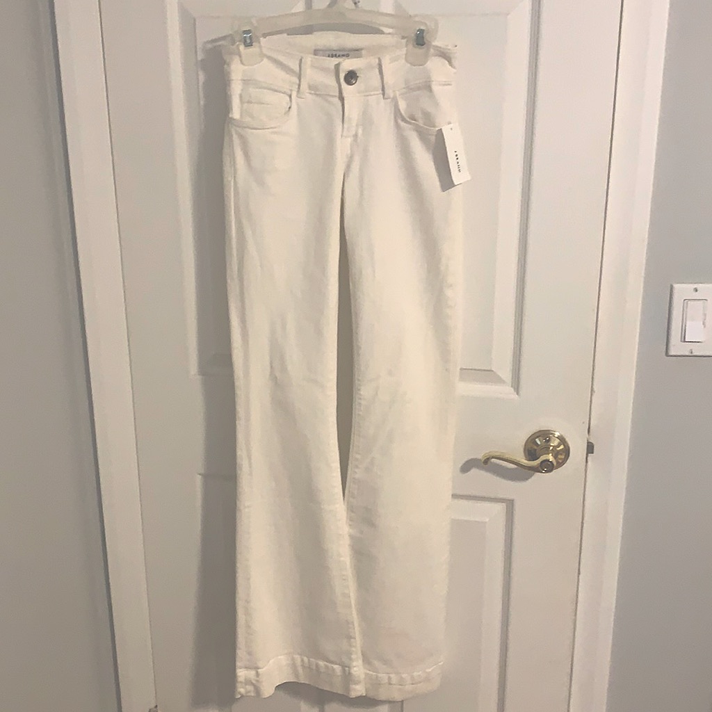 J-Brand White Low Rise Bell Bottom Jeans